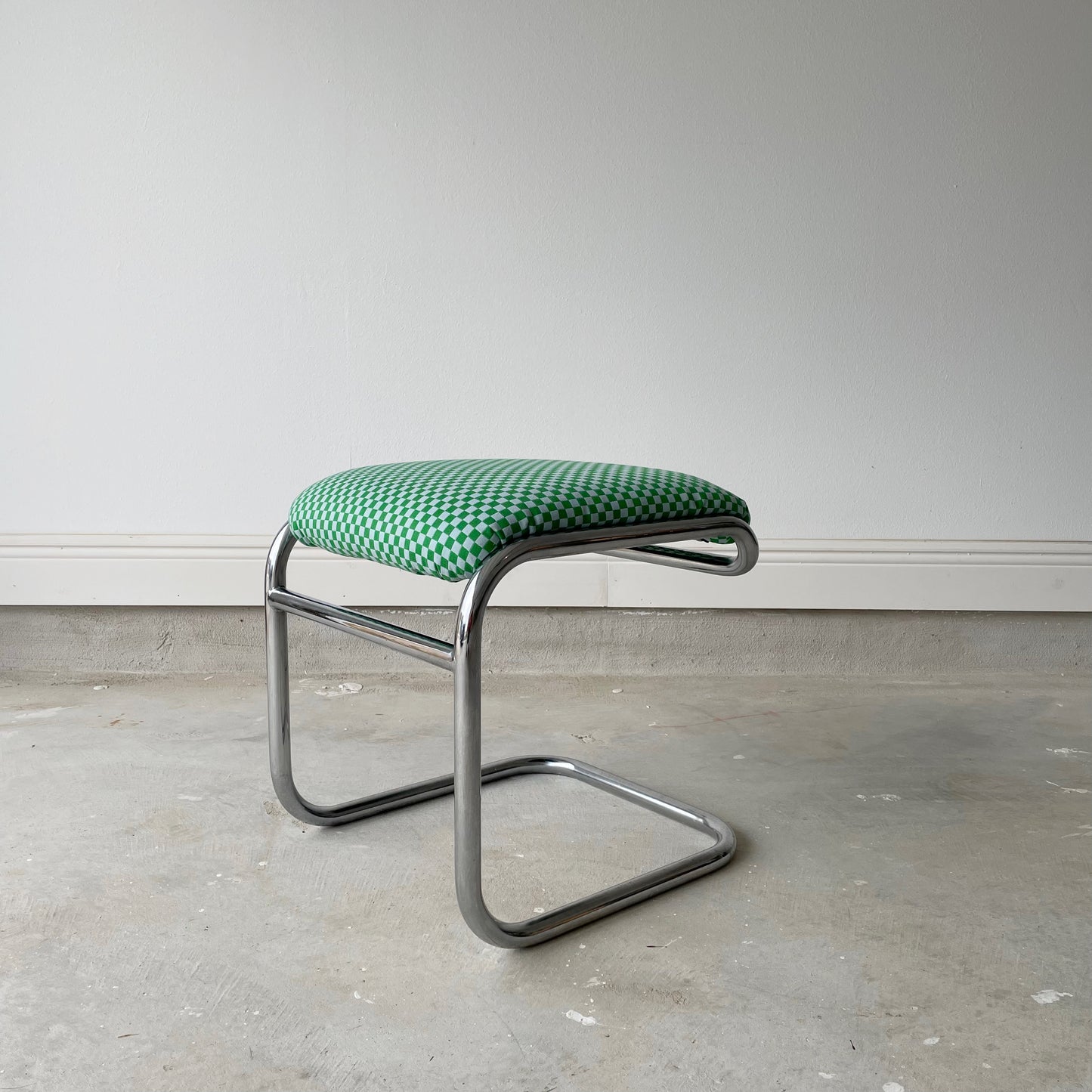 Mid-Century Modern Chrome Cantilever Footstool