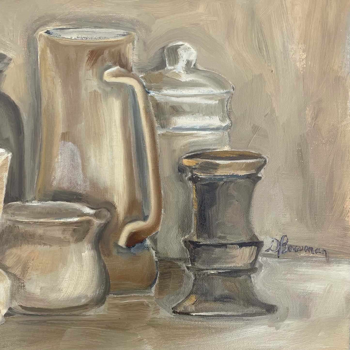 Still LIfe: Monochromatic Pottery - Original Artwork