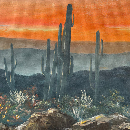 Desert Sunset: Original Art, Signed