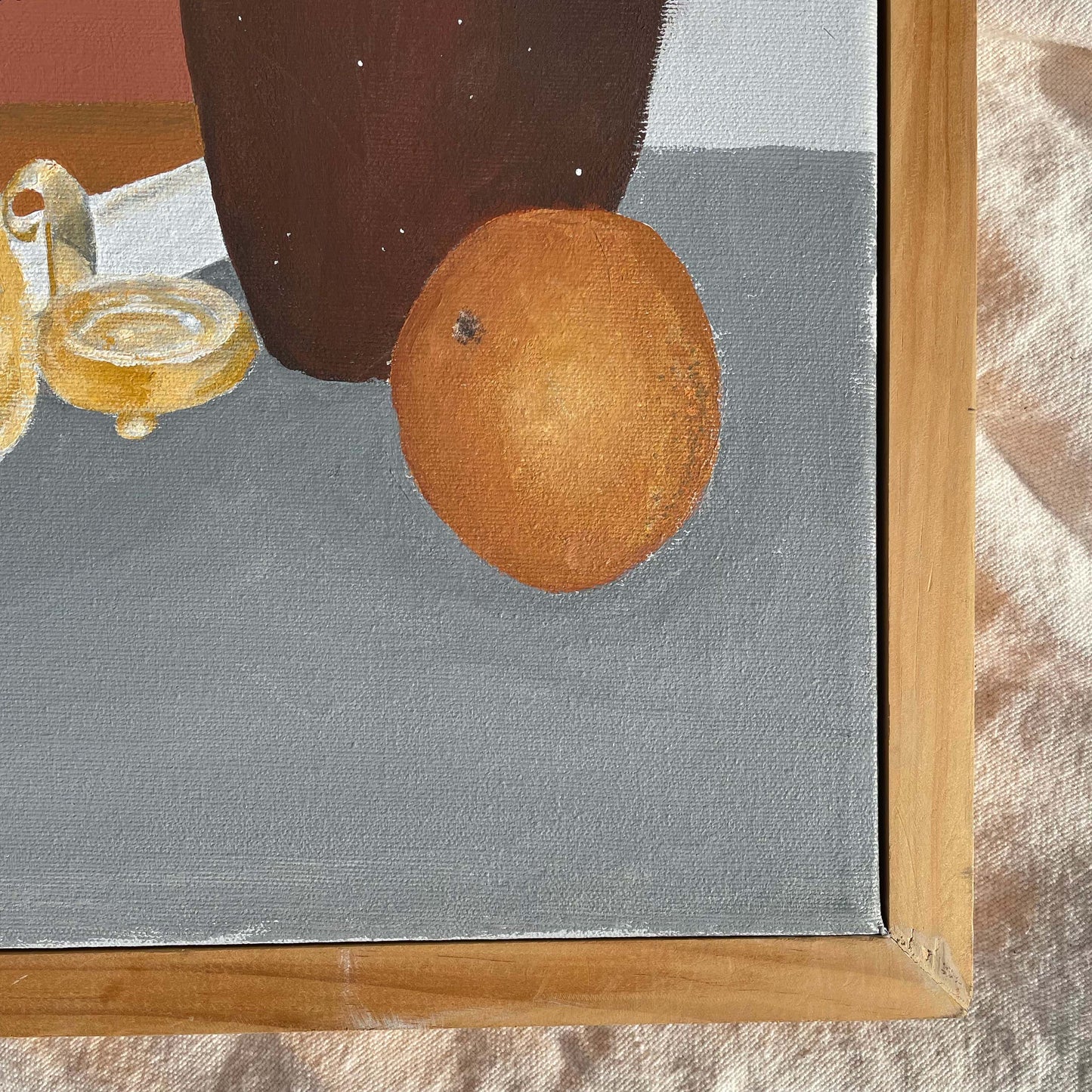 Still Life: Orange and Objects - Original Artwork