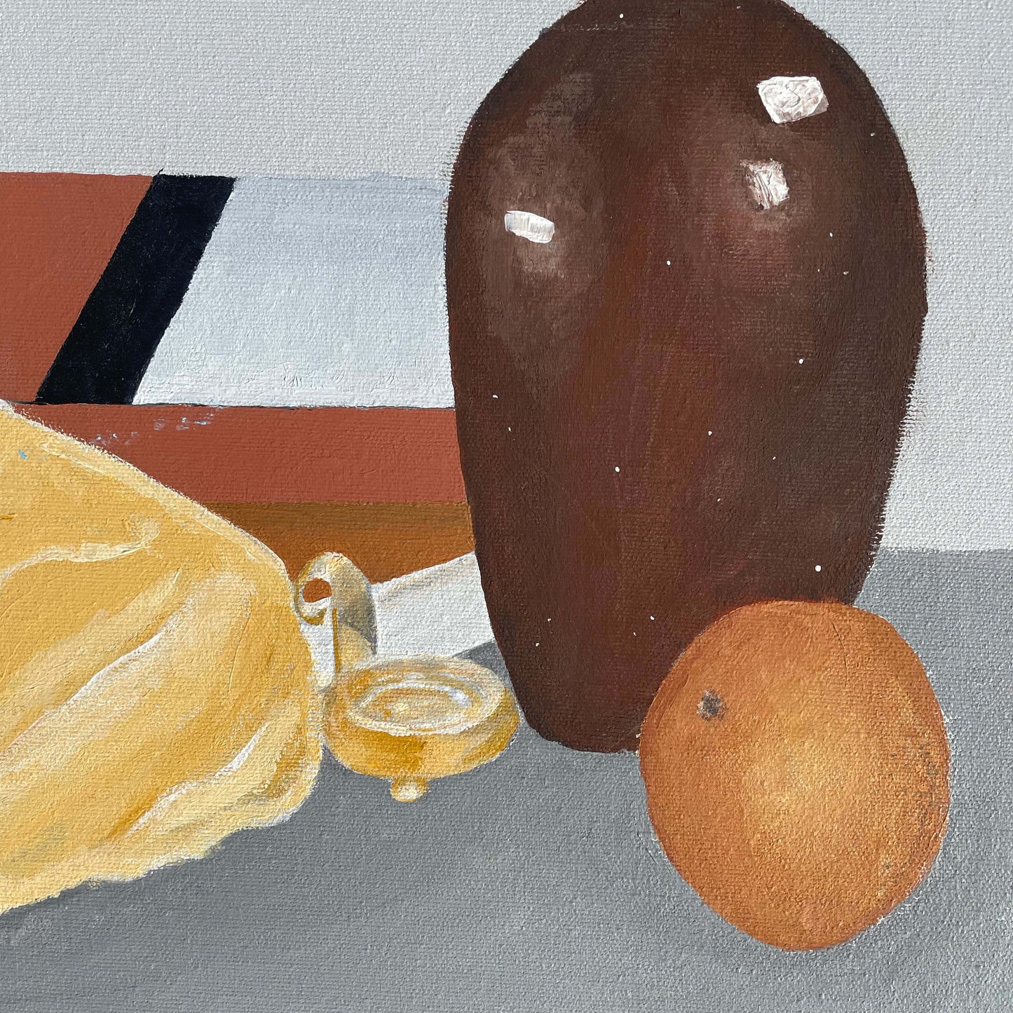 Still Life: Orange and Objects - Original Artwork