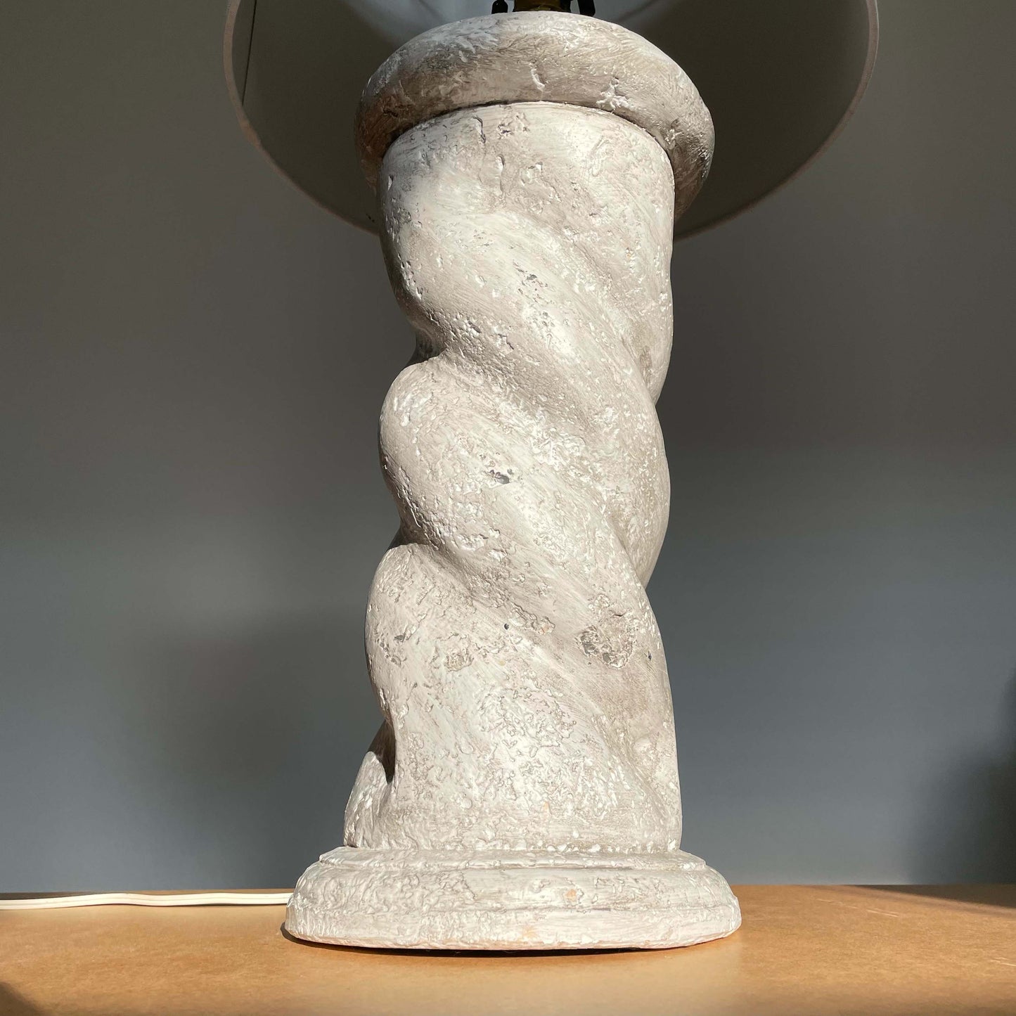 Michael Taylor Style Plaster Spiral Twist Table Lamp: See Shipping Details