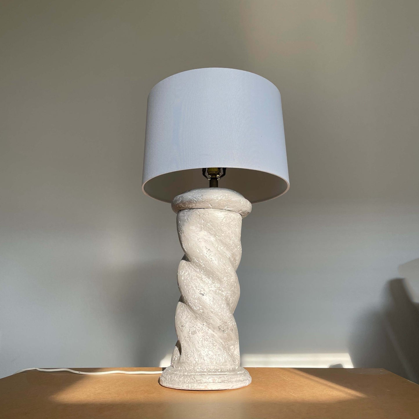 Michael Taylor Style Plaster Spiral Twist Table Lamp: See Shipping Details