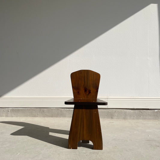 Brutalist Vintage Wood Chair