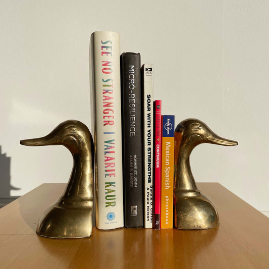 Duck Brass Bookends x2