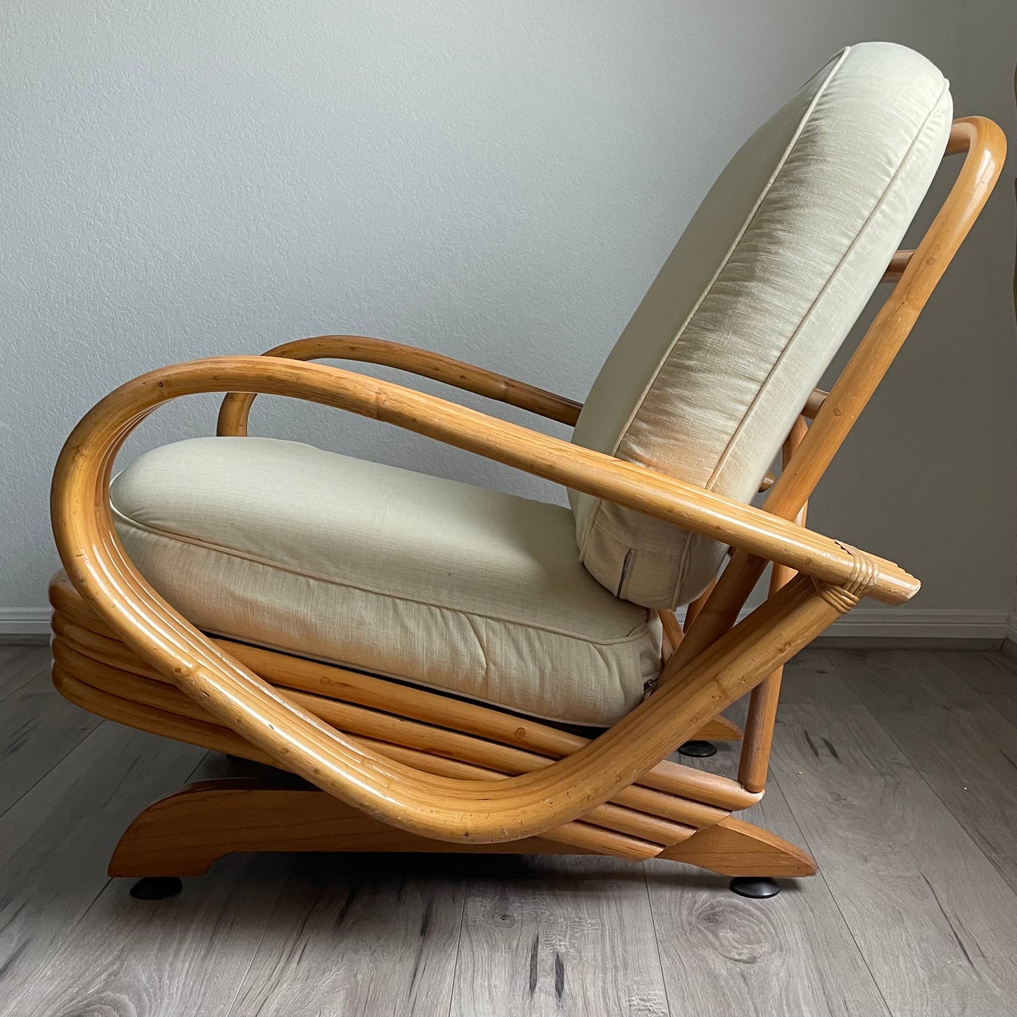 Vintage Beverly Hills Rattan Arm Lounge Rocking Chair