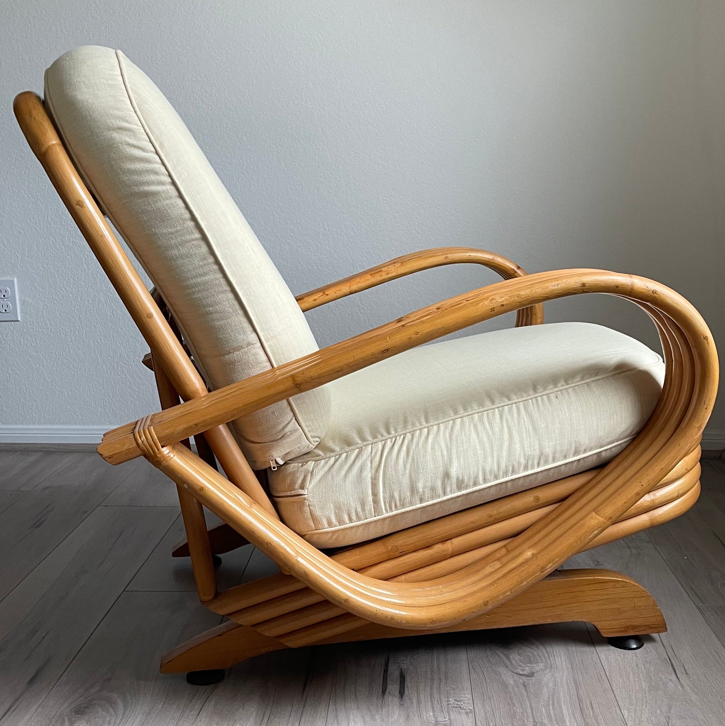 Vintage Beverly Hills Rattan Arm Lounge Rocking Chair